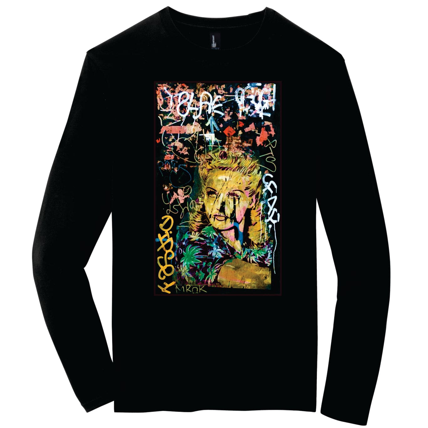 Barcelona Street art design unisex long sleeve T-shirt Black