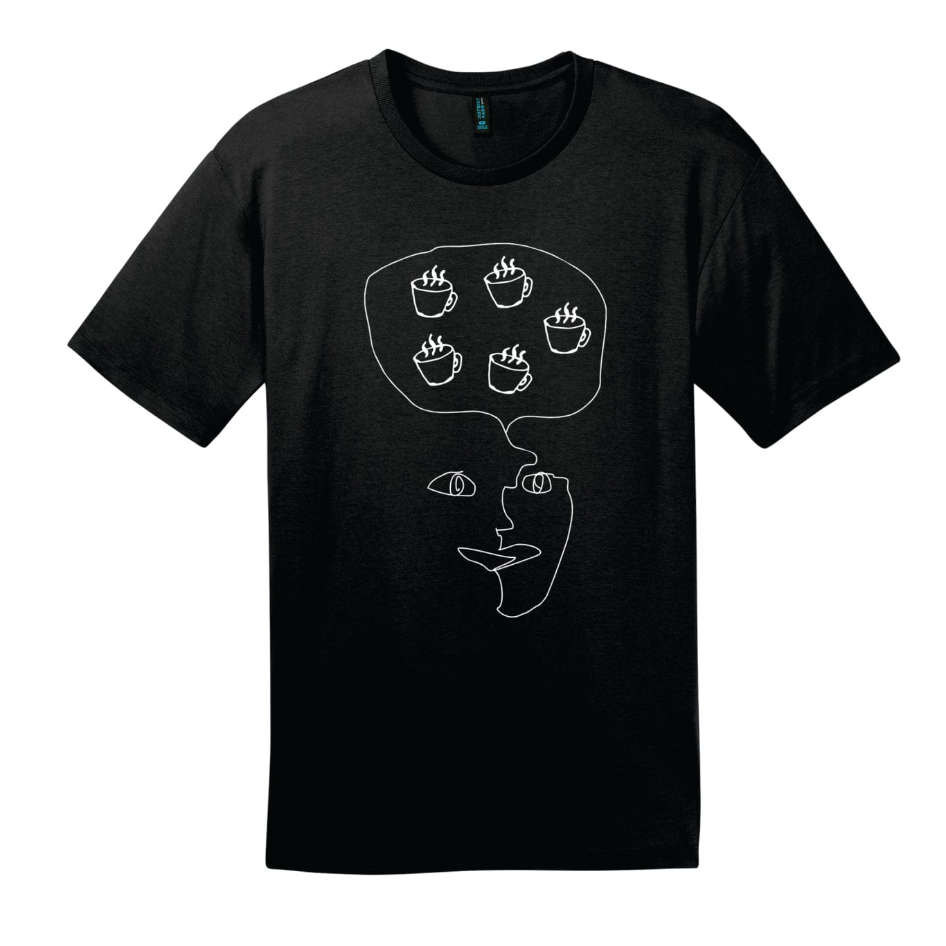Coffee brain unisex 100% t-shirt black