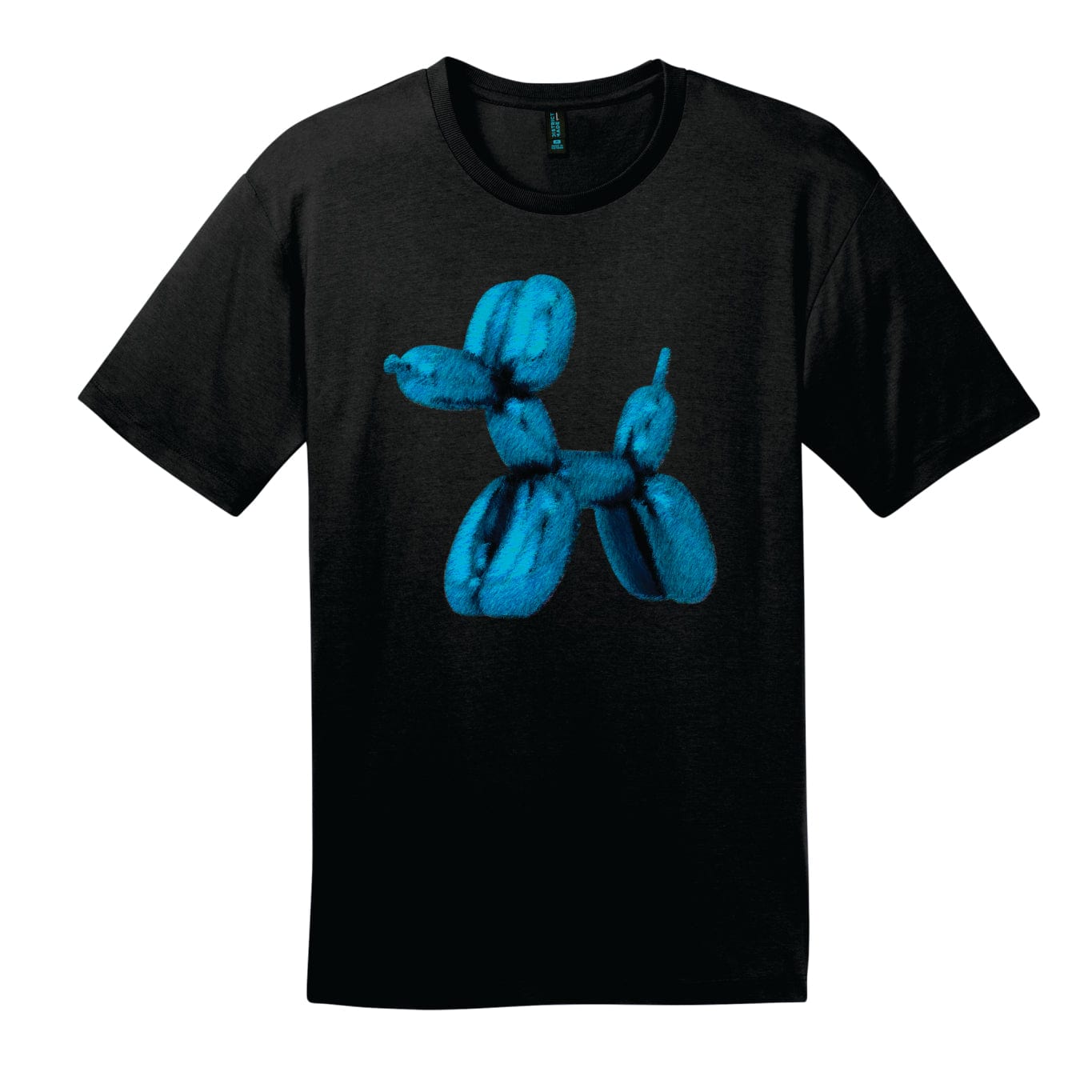 Koons inspired fuzzy balloon dog design unisex t-shirt black