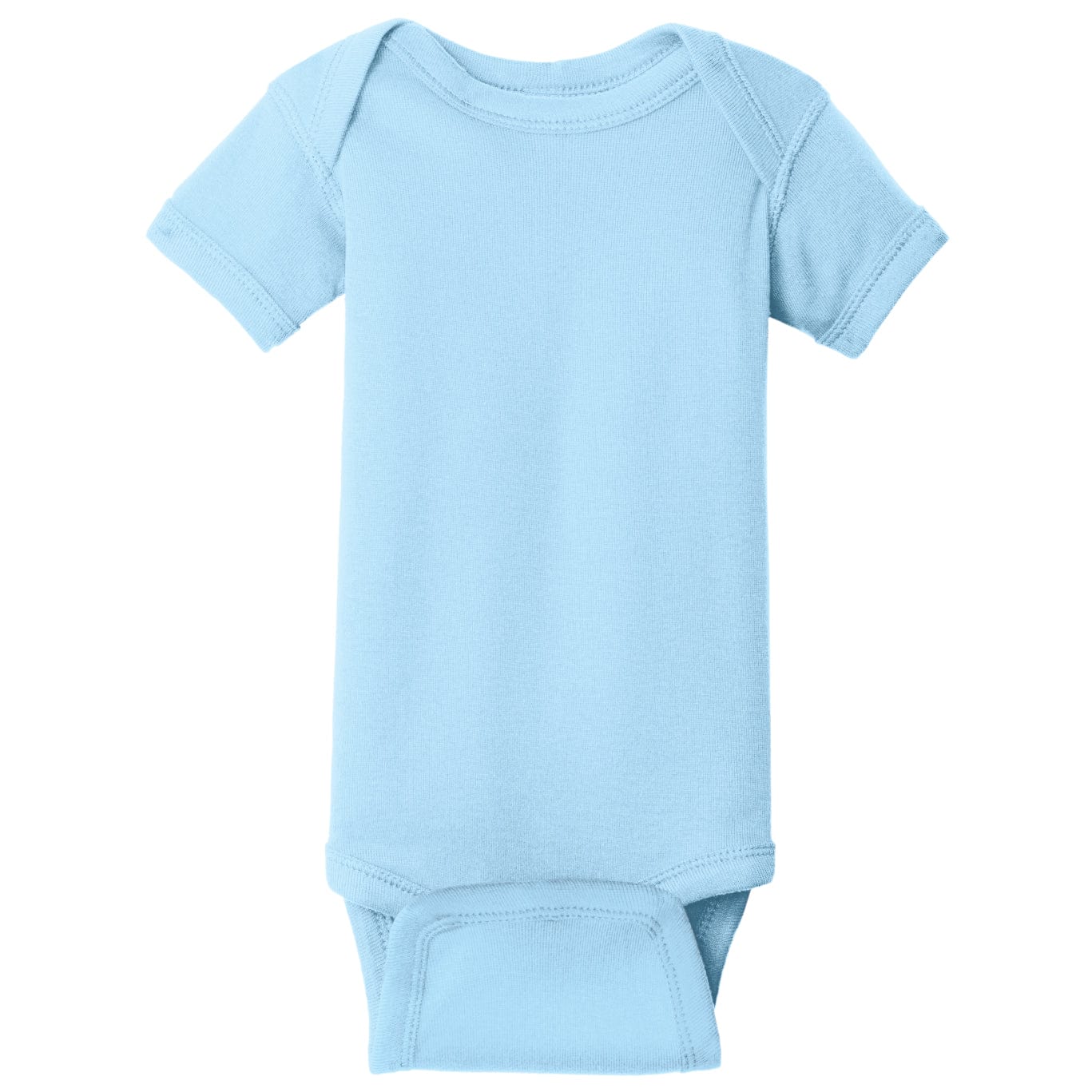 Rabbit Skins Infant Short Sleeve Baby Rib Onesie Baby & Toddler inkyproduct New Born Light Blue