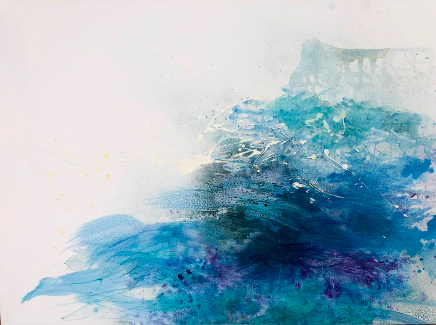At Sea original mixed media abstract painting by Mary Ann Gabriel. Measures 36" high 48" across