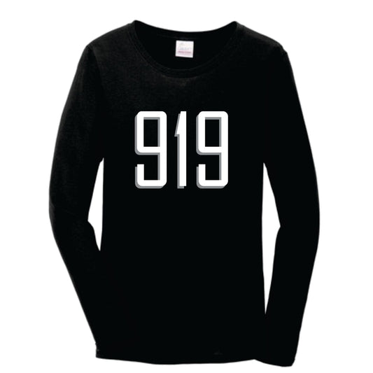 Raleigh Durham area code Women's long sleeve T- shirt Black 