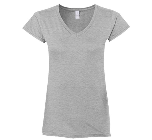Gildan Ladies' Fitted Softstyle V-Neck T-Shirt Woman's T-shirt inkyproduct 