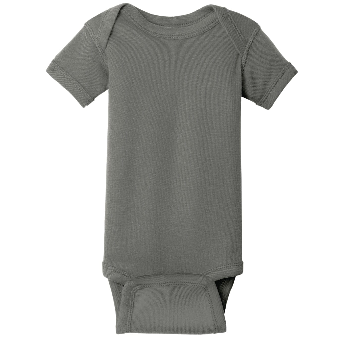 Rabbit Skins Infant Short Sleeve Baby Rib Onesie Baby & Toddler inkyproduct New Born Charcoal 