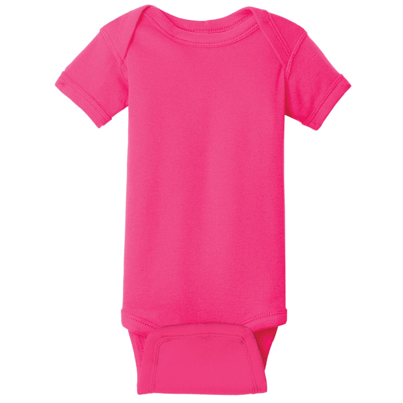 Rabbit Skins Infant Short Sleeve Baby Rib Onesie Baby & Toddler inkyproduct New Born Hot Pink 